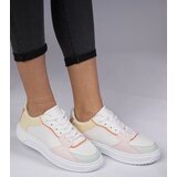 D/CEO marka niezdefiniowana White-yellow sporty sneakers in eco-leather Lavilia | ePonuda.com