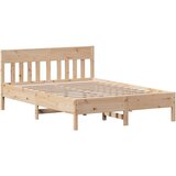 vidaXL Okvir za krevet s uzglavljem 140x200 cm od masivne borovine | shoptok.hr