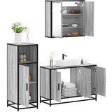  3-dijelni set kupaonskog namještaja siva boja hrasta drveni | shoptok.hr