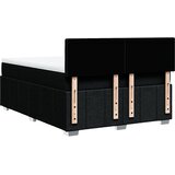  Krevet s oprugama i madracem crni 160x200 cm od tkanine | shoptok.hr