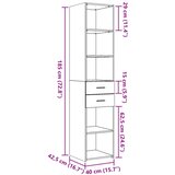  Visoka komoda boja hrasta 40x42,5x185 cm od konstruiranog drva | shoptok.hr