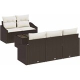  Set sofe s jastukom s jastukom 6 pcs Smeđa i krem poliratan | shoptok.hr