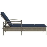 vidaXL Ležaljka za sunčanje s jastukom siva 63x200x81 cm poli ratan (samo za SAD) | shoptok.hr