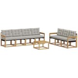 vidaXL Zunanja garnitura za sedenje 8 pcs Bela in svetlo siva, (5000282356) | Shoptok.si