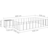 Kavez za pse srebrni 19,36 m² čelični | shoptok.hr