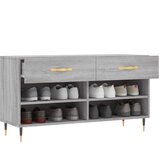  Klupa za cipele siva boja hrasta 102x35x55 cm konstruirano drvo | Eponuda.ba