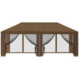  Pokrov za gazebo s bočnim zidovima 6 x 3 m Sivosmeđa Poliester | shoptok.hr