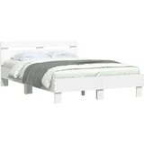  Okvir za krevet s uzglavljem i LED bijeli 135x190 cm | shoptok.hr