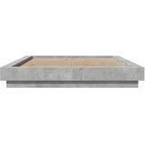  Okvir krevet s LED svjetlima siva boja betona 135x190 cm drveni | shoptok.hr