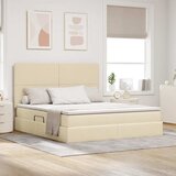 Krevet s madracem i skladištem Krema 180 x 200 cm tkanina | Eponuda.com