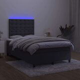  Box spring s madracem LED crni 120 x 200 cm baršun | shoptok.hr