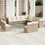 vidaXL 12-dijelni set vrtnih sofa od poliratana s jastucima bež | shoptok.hr