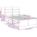  Okvir za krevet Crna 120 x 190 cm Čvrsto borovo drvo | shoptok.hr