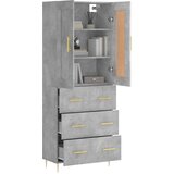  Visoka komoda siva betona 69,5x34x180 cm od konstruiranog drva | shoptok.hr