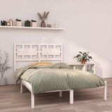  Posteljni okvir bel iz trdnega lesa 120x190 cm 4FT, (20884177) | Shoptok.si