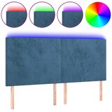 The Living Store led posteljno vzglavje temno modro 160x5x118/128 cm žamet - led vzglavje, (21487860) | Shoptok.si