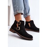 Boto Women's Flat Heel Ankle Boots with Straps Black Melviana | ePonuda.com