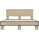  Okvir za krevet boja hrasta 140x190cm konstruirano drvo i metal | shoptok.hr
