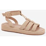 Boto Ladies Platform Sandals With Golden Detail Beige Kartia | ePonuda.com