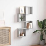 vidaXL Stenske police kockaste 4 kosi sonoma sive 30x15x30 cm | Shoptok.si