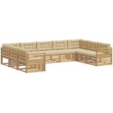  Set vanjskih sofa 9 pcs Bijela i bež 404 x 245,5 x 73 cm | shoptok.hr