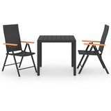  3-dijelni vrtni blagovaonski set crno-smeđi | shoptok.hr