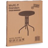 Multi Garden okrugli vrtni stol 60 cm od kaljenog stakla za vrt, terasu ili balkon, crni | shoptok.hr