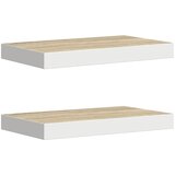  Plutajuće zidne police 2 kom hrast i bijele 40x23x3,8 cm MDF | Eponuda.ba