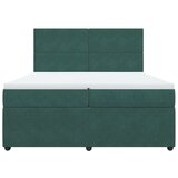 vidaXL Krevet s oprugama i madracem tamnozeleni 200x200 cm baršunasti | shoptok.hr
