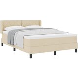  Krevet s opruga kutije s uzglavljem Krema 200 x 160 cm tkanina | shoptok.hr