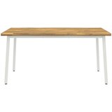  Stol za blagovanje s prirodnim rubom 160 x 80 x 75 cm Bijela | shoptok.hr