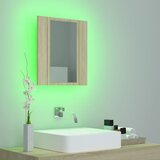  LED kupaonski ormarić s ogledalom boja hrasta 40x12x45 akrilni | shoptok.hr