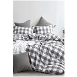Belo-siva bombažna podaljšana posteljnina za zakonsko posteljo z rjuho 200x220 cm - Mila Home