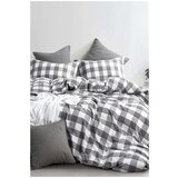 Mila Home Bijelo-siva pamučna posteljina za bračni krevet/s produženom plahtom 200x220 cm - Cijene