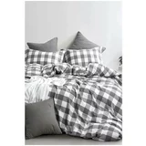 Mila Home Bijelo-siva pamučna posteljina za bračni krevet/s produženom plahtom 200x220 cm -