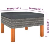  Vrtna sedežna garnitura 6-delna z blazinami poli ratan siva, (20704258) | Shoptok.si