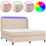  Box spring postelja z vzmetnico LED kapučino 160x200 cm, (20893176) | Shoptok.si