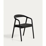 Kave Home Črn jedilni stol z nasloni za roke Derile – Cene