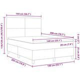  postelja z vzmetnico temno siva 140x200 cm žametno platno, (22083572) | Shoptok.si