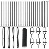 vidaXL Ograjna ograja Siva 0,4 x 50 m Iz jekla, Ograjni Stebri z Bazo 13 kos Ø32mm 50cm Galvanizirano Jeklo | Shoptok.si