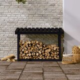  Stalak za drva za ogrjev crni 108x64 5x78 od masivne borovine | shoptok.hr