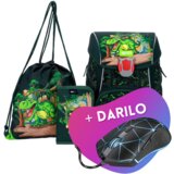 ABC123 Prvošolski set Zeleni Dino (4-delni) z LED zaponko + DARILO | Shoptok.si