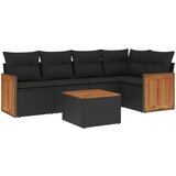  The Living Store Vrtna sedežna garnitura 6-delna z blazinami črna poli ratan - Vrtna Sedežna Garniture, (21453010) | Shoptok.si
