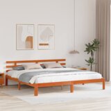  Krevetni okvir vosak smeđi 200x200 cm masivna borovina | shoptok.hr