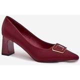 Boto Heels With Decorative Buckle Burgundy Seriva | ePonuda.com