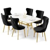 Hanah home trpezarijski set, 7 dijelova, crni Slike