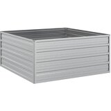 Furnova Visoka greda 100x100x45 cm pocinkano jeklo srebrna, (21921635) | Shoptok.si