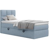 MID.YOU POSTELJA Z VZMETNICO 90 cm x 200 cm , les, tekstil, leseni material modra | Shoptok.si
