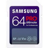 Samsung MB-SY64S/WW sd card 64GB, pro ultimate, sdxc, uhs-i U3 V30, read up to 200MB/s, write up to 130 mb/s, for 4K and fullhd video recording cene