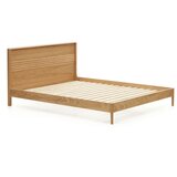 Kave Home Zakonska postelja iz masivnega hrasta z letvenim dnom v naravni barvi 160x200 cm Lenon – Cene